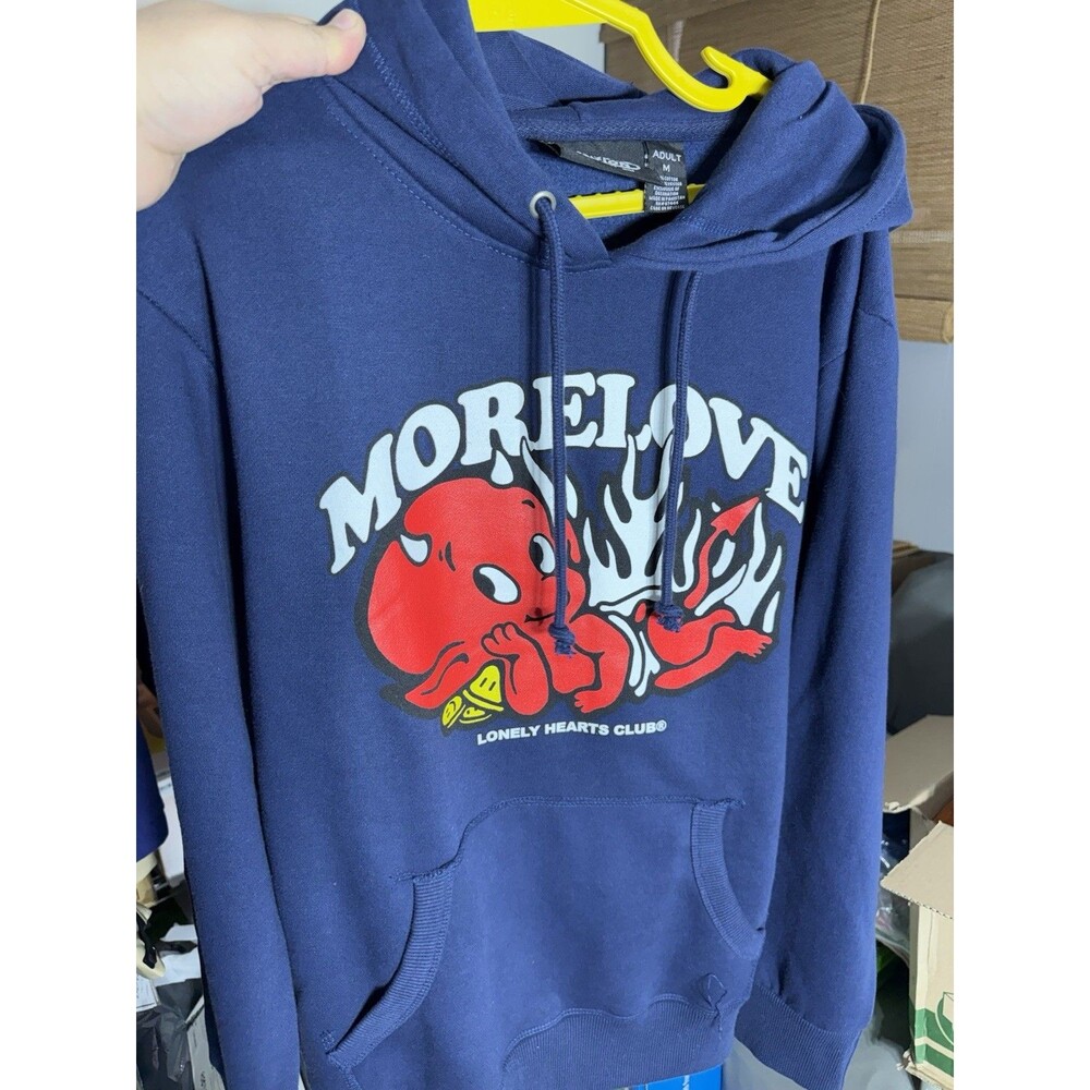 Lonely Hearts Club More Love Hoodie Navy Blue Size Medium Used